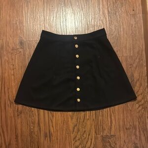 Black Button-Up Women's Skirt